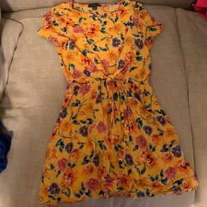 Golden Yellow Floral Dress